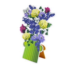 Load image into Gallery viewer, Magical Botanicals Paper Flowers Die Cut Vase Greeting Card & Envelope The Book Nook