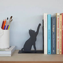 Load image into Gallery viewer, Fishing Cat Black Metal Bookend The Book Nook