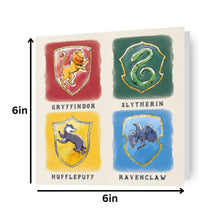 Cargar imagen en el visor de la galería, Harry Potter Hogwarts Houses Birthday Card The Book Nook