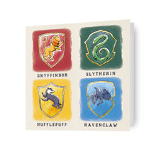 Cargar imagen en el visor de la galería, Harry Potter Hogwarts Houses Birthday Card The Book Nook