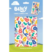 Load image into Gallery viewer, Bluey 1 Sheet, 1 Tag, 1 Card Pack The Book Nook