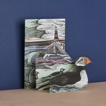 Load image into Gallery viewer, Puffins At Coquet Island by Angela Harding Blank Concertina Greeting Card and Envelope