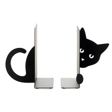 Load image into Gallery viewer, Hidden Cat Black Metal Bookends The Book Nook