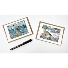 Charger l'image dans la galerie, Robins and Teasels and Curlew by Angela Harding Christmas Pack of 10 Notecards with Envelopes