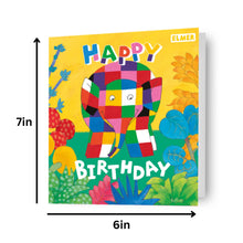 Load image into Gallery viewer, Elmer The Patchwork Elephant Happy Birthday Card The Book Nook