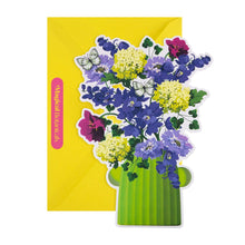 Load image into Gallery viewer, Magical Botanicals Paper Flowers Die Cut Vase Greeting Card & Envelope The Book Nook