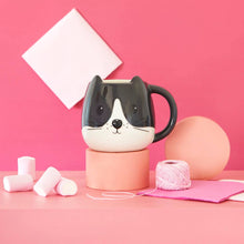 Cargar imagen en el visor de la galería, Kitty! Ceramic Black/White Mug The Book Nook