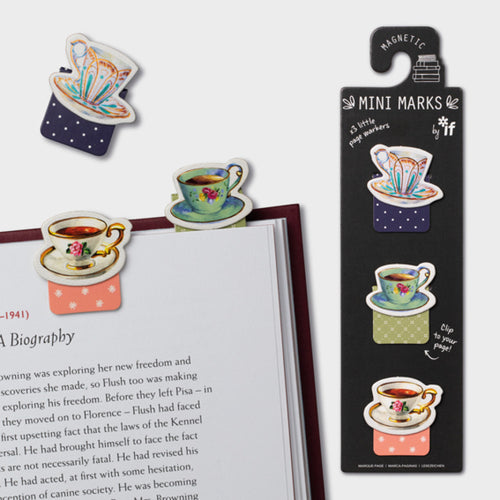 Mini Marks Magnetic Bookmarks Tea Cups-5035393159122