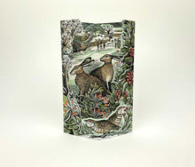 Cargar imagen en el visor de la galería, Watching Hares by Angela Harding Blank Concertina Greeting Card and envelope