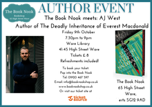 Load image into Gallery viewer, Author talk. Ticket The Book Nook Meets A.J West Sunday Times bestselling author: The Deadly Inheritance of Everest Macdonald