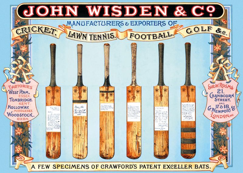Cricket Bats: John Wisden Greeting Card with Envelope