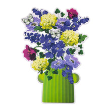 Load image into Gallery viewer, Magical Botanicals Paper Flowers Die Cut Vase Greeting Card &amp; Envelope The Book Nook
