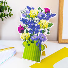 Load image into Gallery viewer, Magical Botanicals Paper Flowers Die Cut Vase Greeting Card &amp; Envelope The Book Nook
