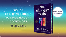 Load image into Gallery viewer, SIGNED LIMITED EDITION SPRAYED EDGE The Midnight Train by  Matt Haig
