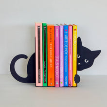 Load image into Gallery viewer, Hidden Cat Black Metal Bookends
