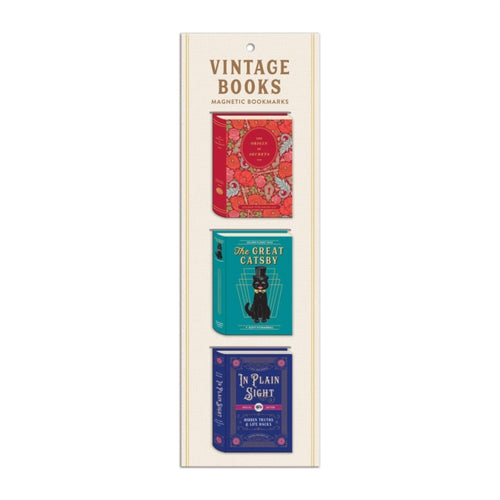 Vintage Books Shaped Magnetic Bookmarks-9780735366886