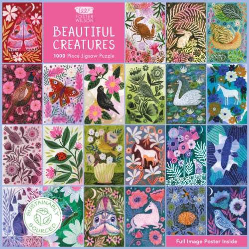 Adult Sustainable Jigsaw Puzzle Lee Foster-Wilson: Beautiful Creatures : 1000-pieces. Ethical, Sustainable, Earth-friendly-9781835625880