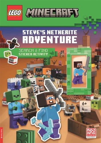 LEGO® Minecraft®: Steve's Netherite Adventure Search & Find Sticker Activity (with Steve minifigure and sword)-9781837250769