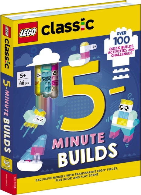 LEGO® Classic: 5-Minute Builds (with clear LEGO pieces, fold-out play scene and over 100 activities and challenges)-9781837250851
