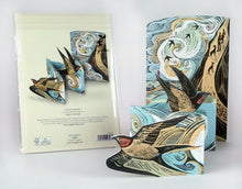 Cargar imagen en el visor de la galería, Cornish Swallows  Concertina Card With Envelope
