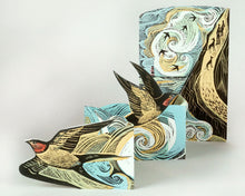 Cargar imagen en el visor de la galería, Cornish Swallows  Concertina Card With Envelope
