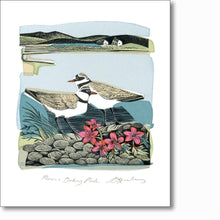 Load image into Gallery viewer, Plovers &amp; Orkney Pinks by Angela Harding Blank Greeting Card and Envelope
