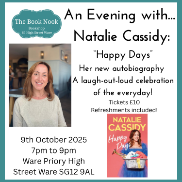 Ticket and Book Save £2: An Evening with...  Natalie Cassidy 9th of October 2025 Book Launch: 