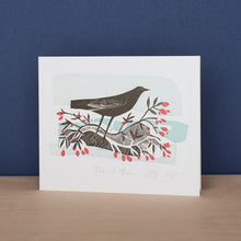 Load image into Gallery viewer, Blackbird and Berries By Angela Harding Blank Card With Envelope
