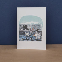 Load image into Gallery viewer, Gannets at Rathlin Island and Seal Song by Angela Harding 10 Notecards with Envelopes
