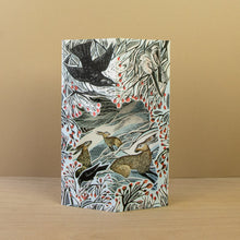 Charger l'image dans la galerie, Hares In Conversation  by Angela Harding Blank Concertina Greeting Card and envelope

