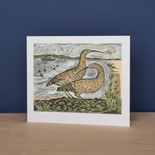 Charger l'image dans la galerie, Two Curlews on the Deben Card by Angela Harding Blank Greeting Card with Envelope
