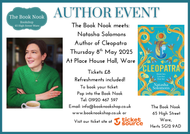 Ticket: The Book Nook Meets...Natasha Solomons 8th May 2025 7.30pm to 9pm Place House Hall,  Ware