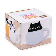 Load image into Gallery viewer, Feline Fine Black Cat Peeping Lid Ceramic Lidded Animal Mug
