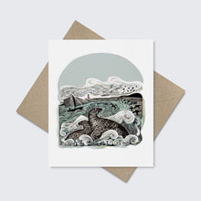 Cargar imagen en el visor de la galería, Seals at Bardsey Blank Greeting Card by Angela Harding
