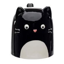 Cargar imagen en el visor de la galería, Feline Fine Black Cat Upside Down Ceramic Shaped Mug
