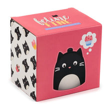 Cargar imagen en el visor de la galería, Feline Fine Black Cat Upside Down Ceramic Shaped Mug
