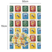 Load image into Gallery viewer, Harry Potter Hogwarts Houses 2 Sheets &amp; 2 Tags Wrapping Paper The Book Nook
