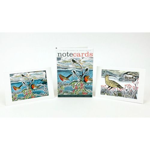 Robins and Teasels and Curlew by Angela Harding Christmas Pack of 10 Notecards with Envelopes