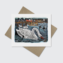 Cargar imagen en el visor de la galería, Southwold Swan by Angela Harding Blank Card With Envelope
