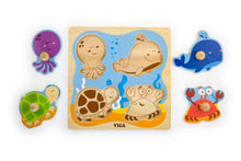 Load image into Gallery viewer, Viga Flat Wooden Knob Puzzles - Various
