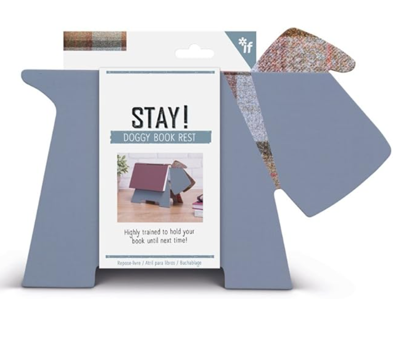 Stay Doggy Book Rest Grey Plaid by If